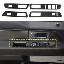 Carbon Fiber Window Lift Panel Switch Trim For Ford F150 Raptor 09-14 Accessory