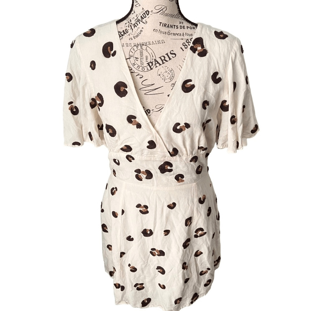 Red Carter Leopard Patterned Valeria Mini Dress i… - image 4