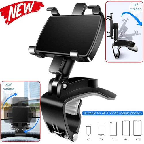 Supporto cruscotto universale 360° supporto telefono auto per cellulare Samsung iPhone - Foto 11 di 12