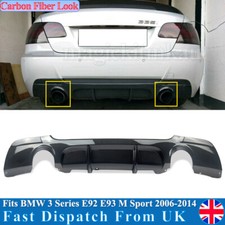 FOR BMW 3 SERIES E92 E93 M SPORT REAR DIFFUSER VALANCE DUAL EXHAUST CARBON LOOK