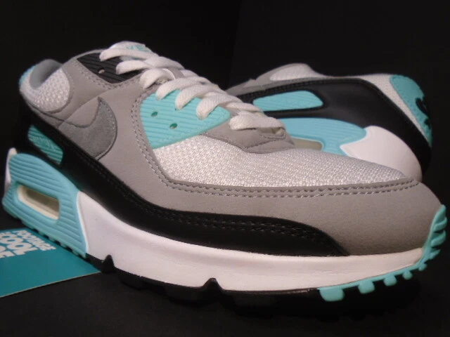 NIKE AIR MAX 90 RECRAFT WHITE PARTICLE GREY HYPER TURQUOISE BLUE CD0881-100  9.5