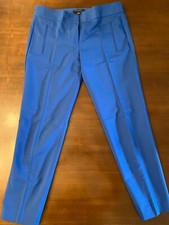 VTG Ann Taylor Flat Front Tapered Cotton Spandex Electric Blue Pants Sz 6