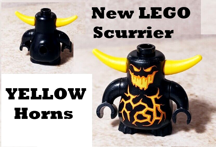 New LEGO Monster LAVA Mountain Scurrier Yellow Horns Fire Creature
