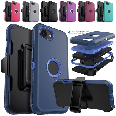 For iPhone 16 Pro Max/Pro/16 Plus/16e Case Heavy Duty Hybrid Cover / Belt Clip