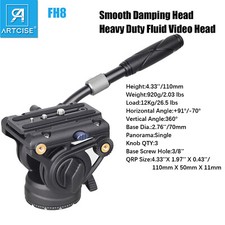 Heavy Duty Damping Head Panoramic Fluid Video Head Drag Pan Head Load 26lb/12kg