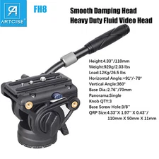 Heavy Duty Damping Head Panoramic Fluid Video Head Drag Pan Head Load 26lb/12kg