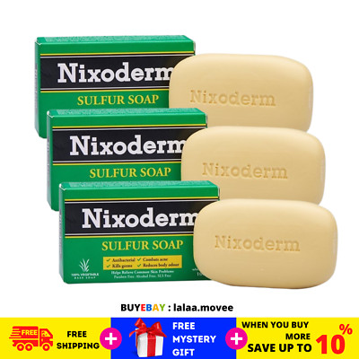 3 x NIXODERM Schwefelseife zur Linderung häufiger Hautprobleme pflanzliche Ba...