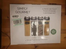 Simply Gourmet Food Storage Containers for Kitchen Organization - Pack of 4 1.9L