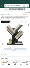 Tajsoon Tree Bookshelf 3 Tier Book Storage Organizer Shelves 