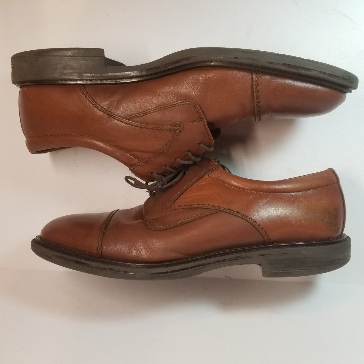 Men\'s Borelli Brown Leather Cap-Toe Tie Oxford Professional Dress Shoe Size 10M‎ Men main image 4