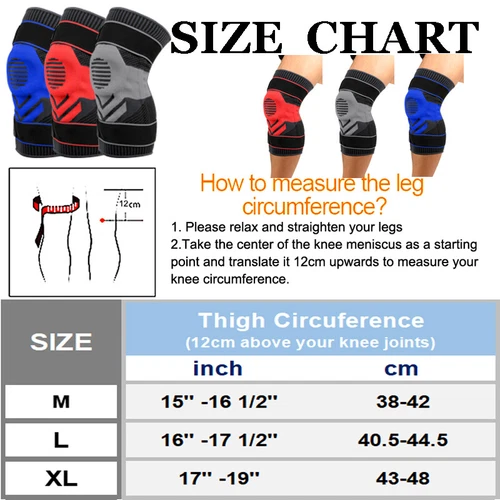 Knee Brace Compression Sleeve Support with Gel Pad Side Stabilizers Patella Wrap - Picture 2 of 57