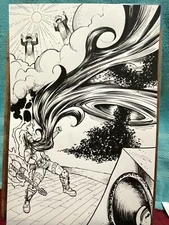 BEARDZZERKER & ZZ TOP WILD BEARD TORNADO SPLASH PAGE! ORIGINAL ART By BILL MAUS