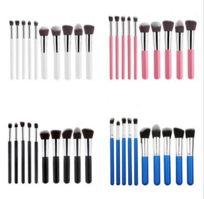 10 Stück Kabuki Style Professional Make up Pinsel Set Foundation Rouge Gesichtspuder