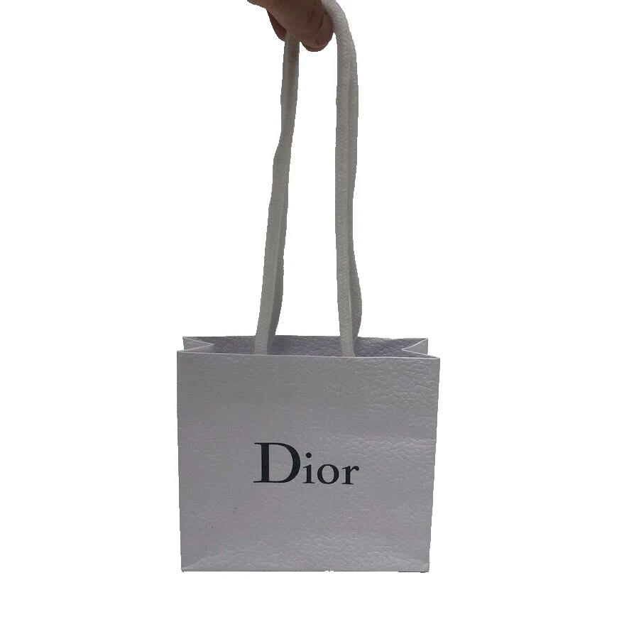 Dior Authentique sac cadeau shopping blanc grainé petit papier 5,5x5x2
