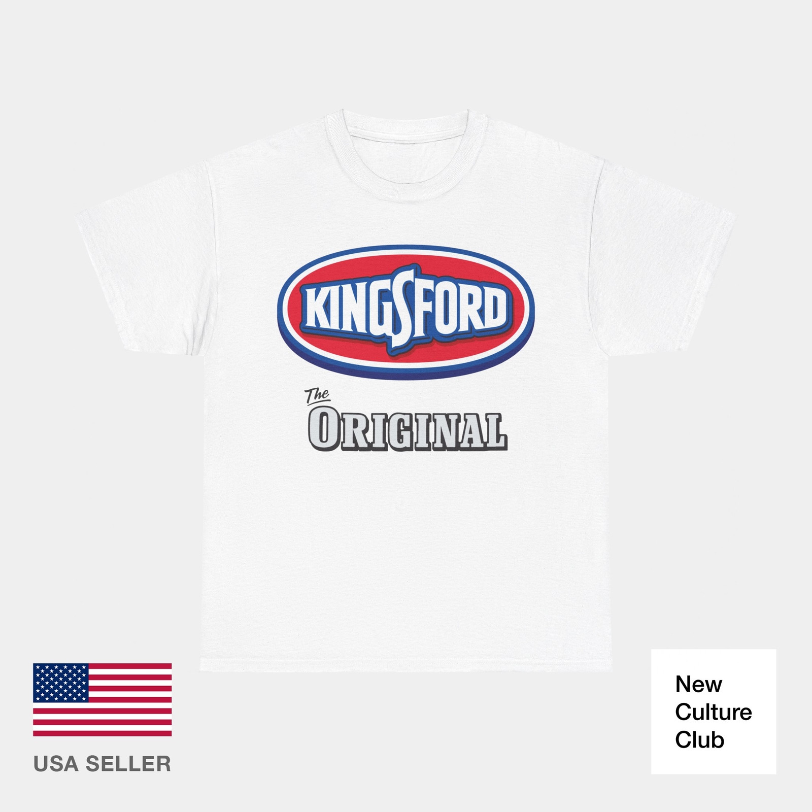 Kingsford The Original Charcoal BBQ Black Blue White T Shirt Heavy