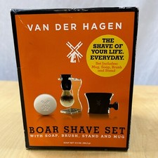 Van Der Hagen Men's Luxury Premium 4 Piece Luxury Boar Shave Set