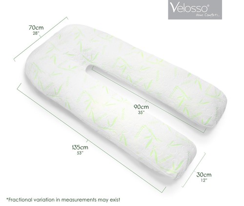 Soft Bamboo Aloe Vera Pillow With Pillowcase, V Pillow Pregnancy Jumbo Pillow - Picture 23 of 27