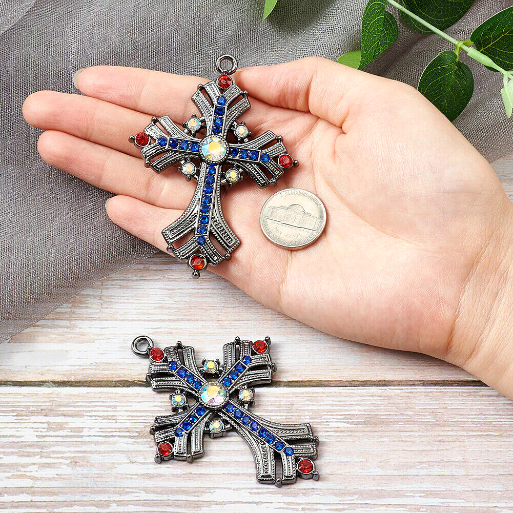 X LARGE CROSS CRUCIFIX CRYSTAL pendant ( 22