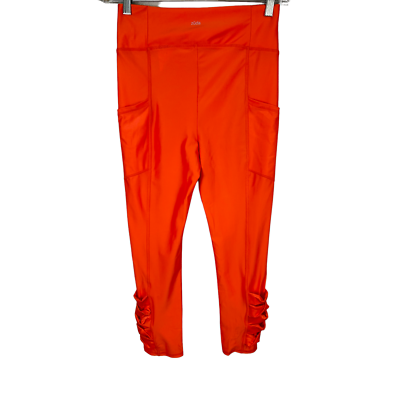 zuda Women's Interlock Knit Leggings with Twist Trim Detail Coral
