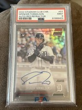 2022 Stadium Club Chrome Spencer Torkelson Rookie Auto Red 3/5 Refrac PSA 9 RC