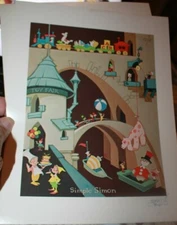 Vernon Grant Signed Original Print "Simple Simon" Famous Child Illustrator Imps