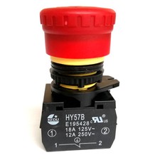 KEDU HY57B Round Emergency Stop Pushbutton Switches 125V/250V 18A/12A 1NO Red