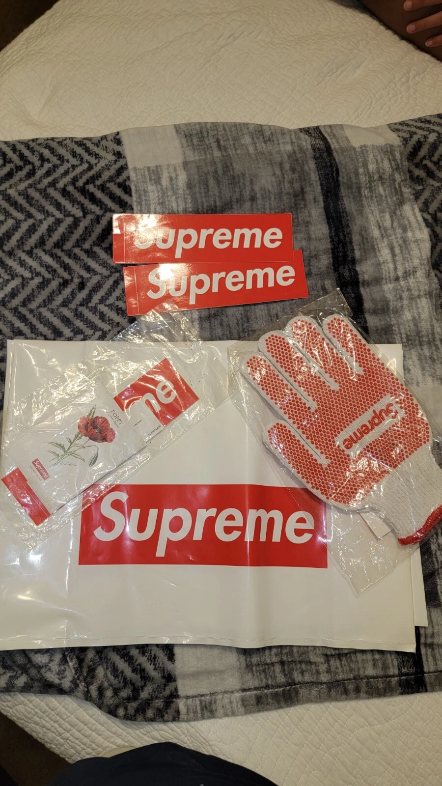 Gants de travail Supreme Grip, graines de coquelicot, kit d'autocollants