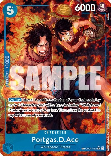 One Piece OP08-052 Portgas.D. Ace Treasure Rare TR OP10 Alternate