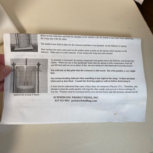 Schmidling Productions Cheesypress® Cheese Press • With Instructions • Clean! - Picture 5 of 12