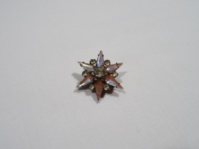 Broche Ancienne étoile Avec Strass – Métal – Occasion, Bon état – Sans Marque