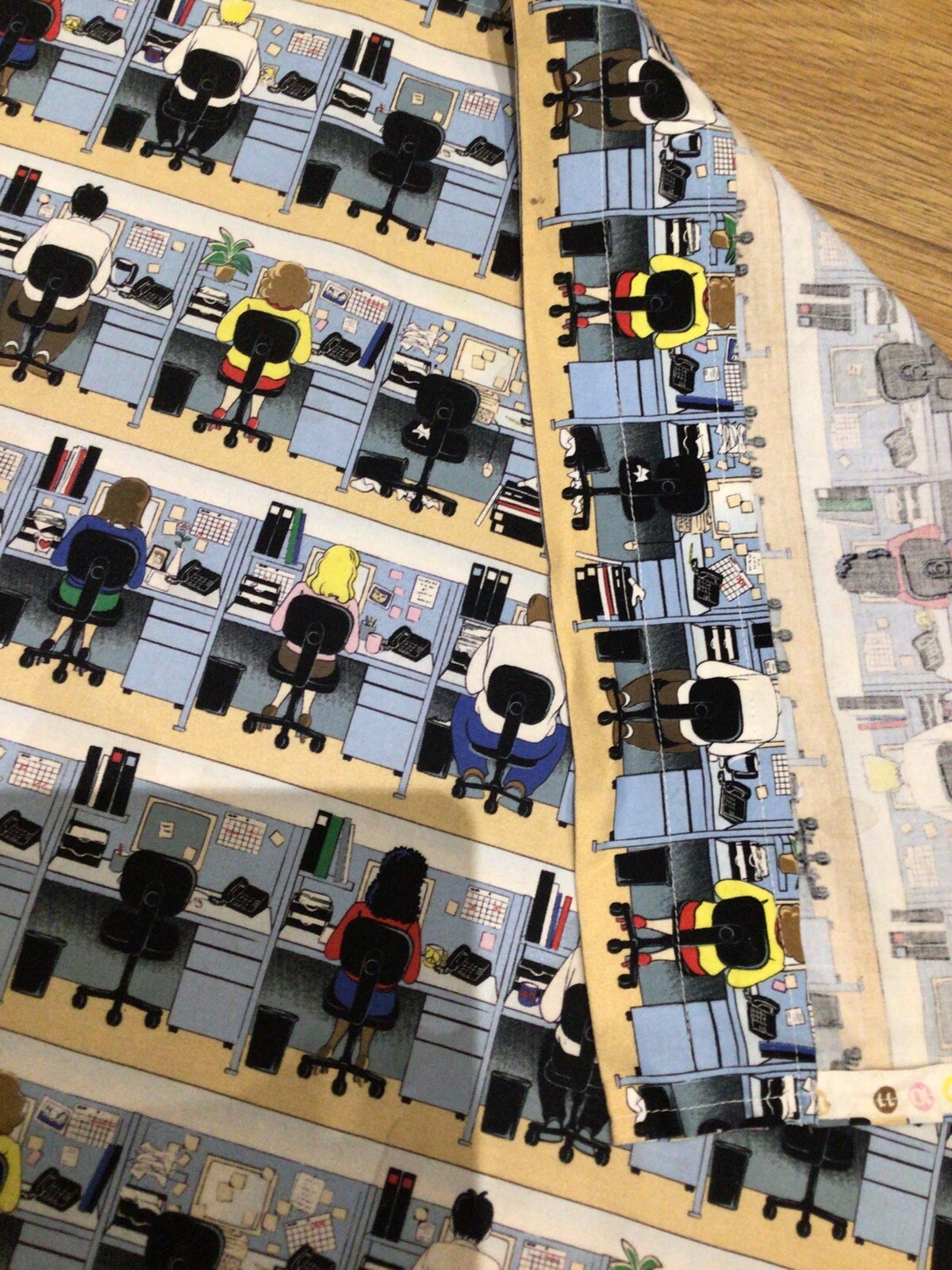 Vintage Fabric "Daily Grind" Character Print by Michael Miller, 40.5" x 31"  4