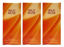 3 PACK - Coty Wild Musk for Women 1.5 oz Cologne Spray NEW 100% AUTHENTIC