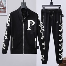 PHILIP PLEIN CLUB DISCO SKULL TRAININGSANZUG STRASS SKULL PHILIPP JOGGER SWEATSHIRT