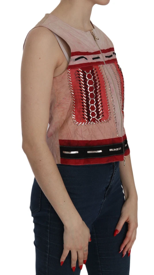 Chaleco PATRIZIA PEPE Multicolor Cremallera Cuero Sin Mangas IT42 / US8 / M PRECIO DE VENTA SUGERIDO POR EL FABRICANTE $240 Foto 2 de 4