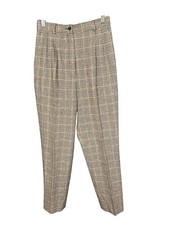 Vintage Pendleton Womens Size 4P 100 Virgin Wool Glen Plaid Pleated Trousers
