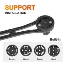 Carbon Bike Computer Stopwatch Speedometer Mount For Garmin Cateye Bryton Gopro