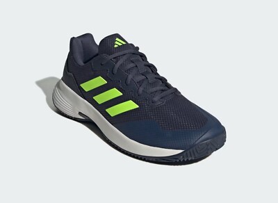 adidas Game Court 2.0 Tennis Pickleball Shoes Navy Yellow White Size 14 IE0854