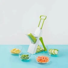 Slicer for Kitchen &Safe Vegetable Chopper 5 in 1 & Adjustable mandoline slicer.