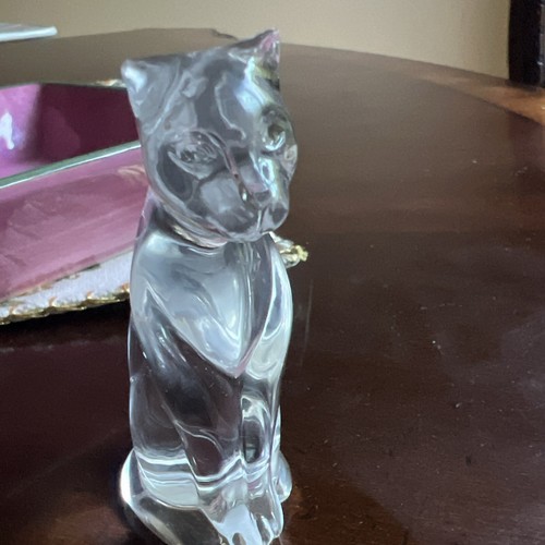 The Franklin Mint Curio Clear Crystal Glass Collectable Cat Figurine 1988 - Picture 7 of 11