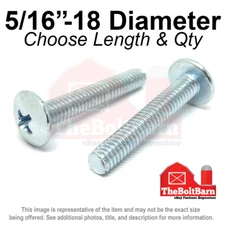 5/16"-18 Phillips Truss Head Machine Screws Bolts Zinc (Pick Length & Qty)