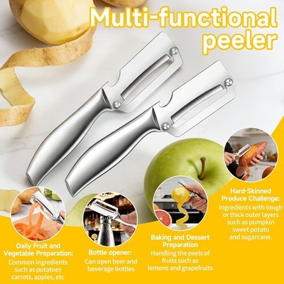 2pcs Multi-Functional Vegetable Peeler,Stainless Steel Peeler With Bottle Opener