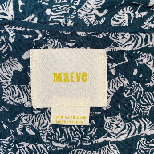 Maeve Shirt Damen 14 Tiger Print Knopfleiste Langarm Büro Arbeit Lehrer - Bild 6 von 11