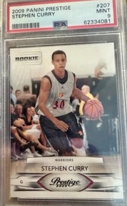 2009 PANINI PRESTIGE #207 STEPHEN CURRY PSA 9