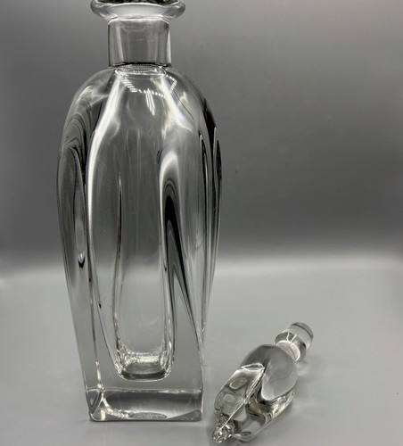 Daum France Decanter Flame Stopper Crystal EUC 1960’s Heavy 15” Asymmetrical - Picture 5 of 7