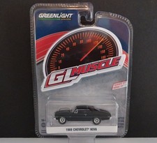 1969 Chevy Nova GL Muscle Matt Black Diecast 1:64 Greenlight Series 27