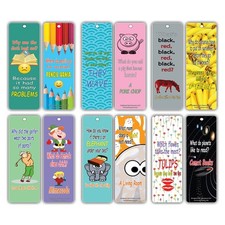 Fun Bookmarks for Kids 12 Pack - Silly Jokes Series 1 Funny Hilarious Bookma...