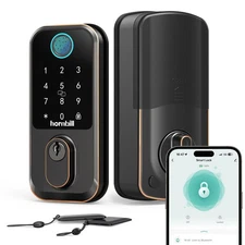Keypad Wi-Fi Door Locks Smart: Biometric Deadbolt for Front Door, Keyless Ent...