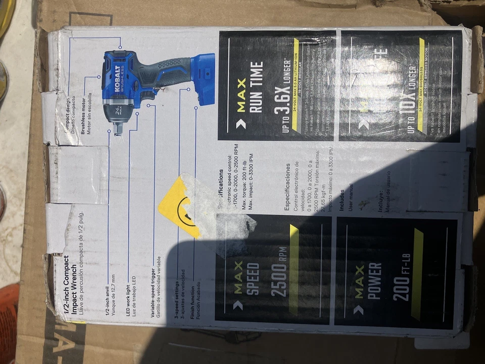 Llave de impacto sin escobillas Cobalt 24vmax  Foto 2 de 4