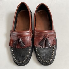 G.H. Bass Co Weejuns Size 10 D Slip On Loafers Kiltie Tassel Black Brown