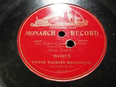 Victor MONARCH 1903 Johanna Gadski Wagner Walküre Brunnhilde's Battle Cry 81018